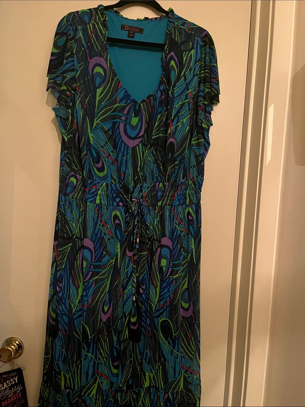 Christian Siriano Teal, Blue & Purple Maxi Dress, 2x